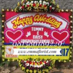 Contoh Karangan Bunga Papan Wedding PW7504